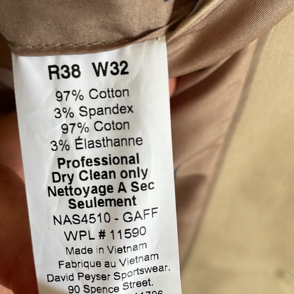 Nautica Gaff Mens Modern-Fit Cotton Stretch 2 Piece Suit Solid Tan Jacket Pants - Picture 14 of 14